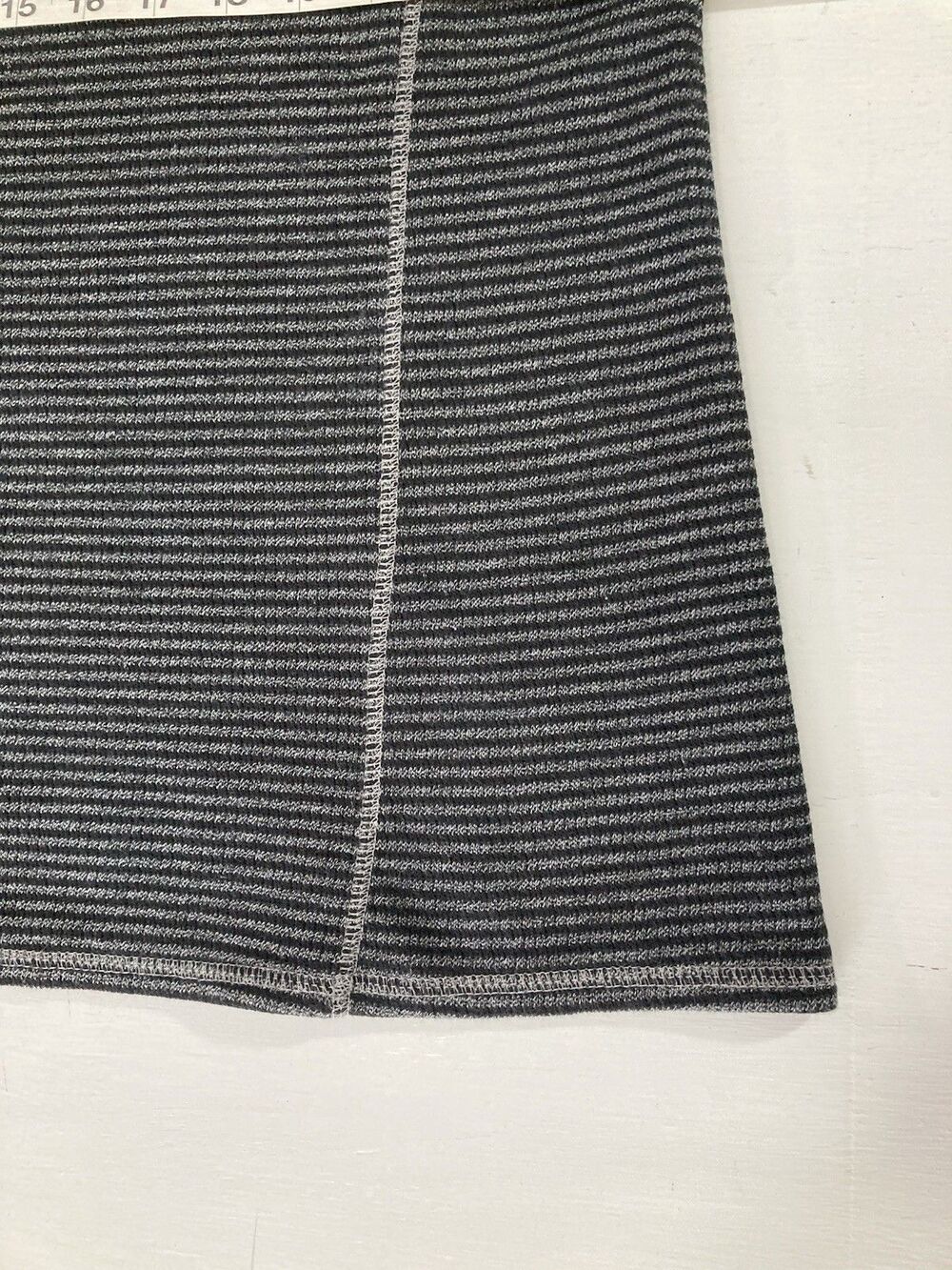 J Jill Sweater Knit Dress Womens L Black Gray Stripe Long Sleeve Casual - Picture 5 of 10